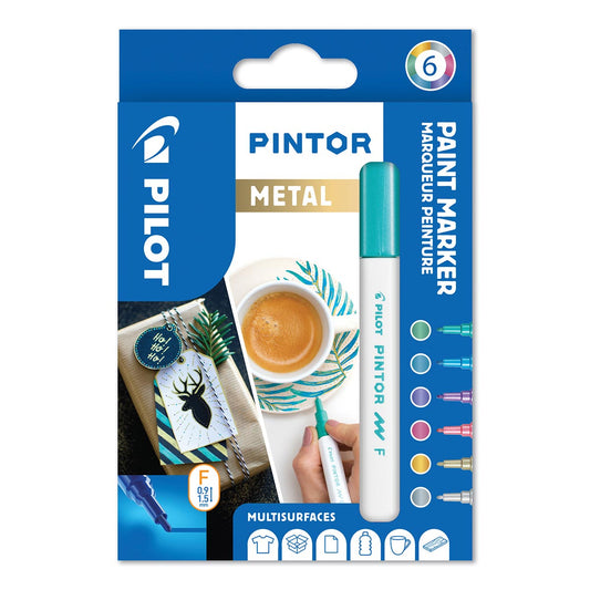 Pilot Pintor Fine Paint Marker 6 Pack Metallic
