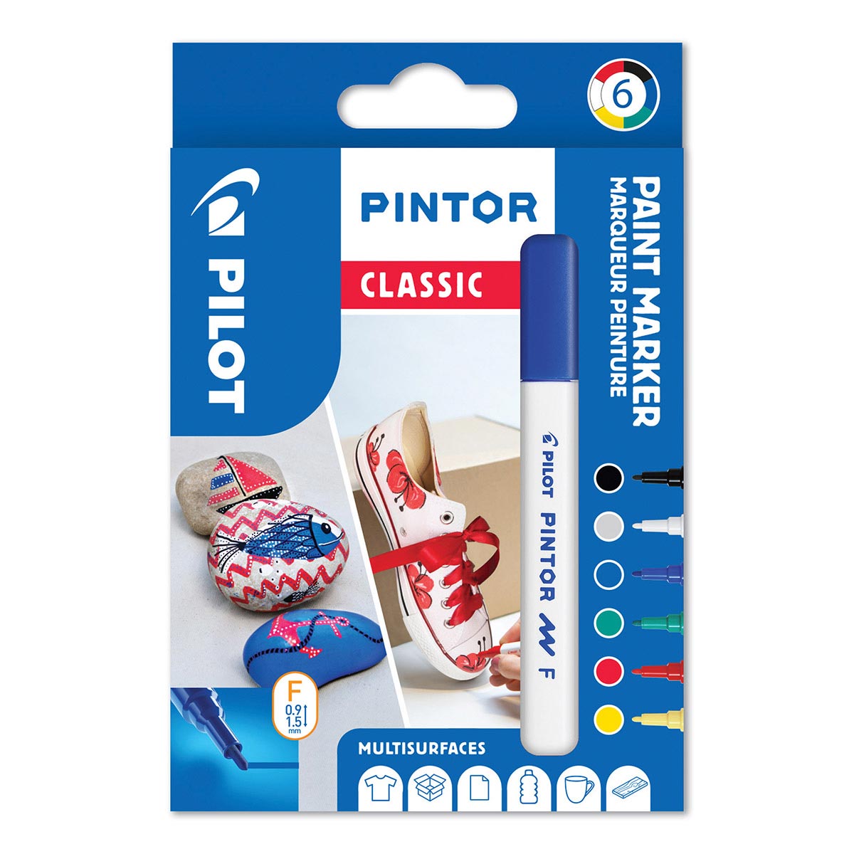 Pilot Pintor Fine Tip Paint Marker 6 Pack Classic