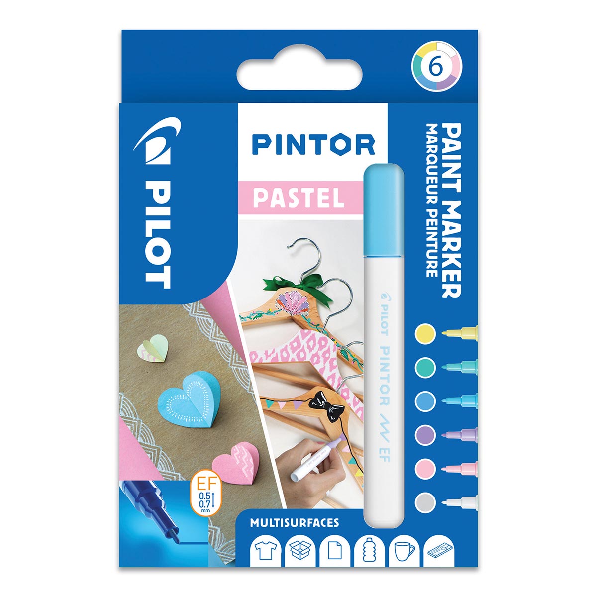 Pilot Pintor Extra Fine Tip Paint Marker 6 Pack Pastel