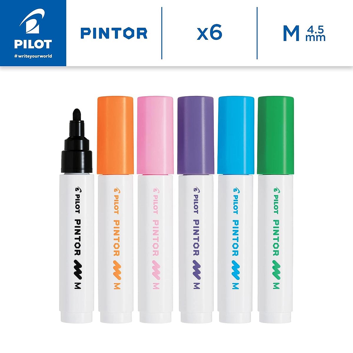 Pilot Pintor Medium Tip Paint Marker 6 Pack Creative