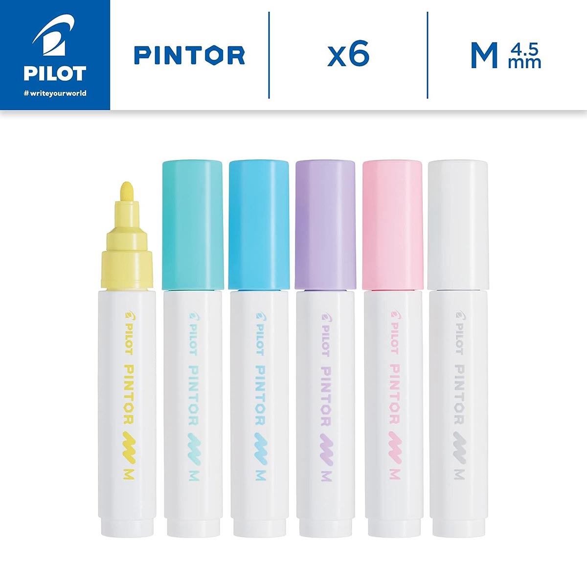 Pilot Pintor Medium Tip Paint Marker 6 Pack Pastels