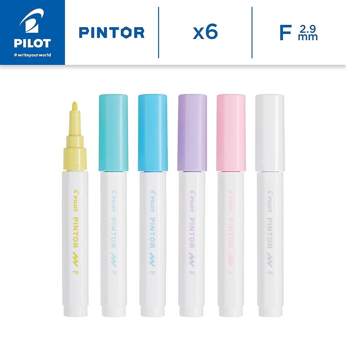 Pilot Pintor Fine Tip Paint Marker 6 Pack Pastel