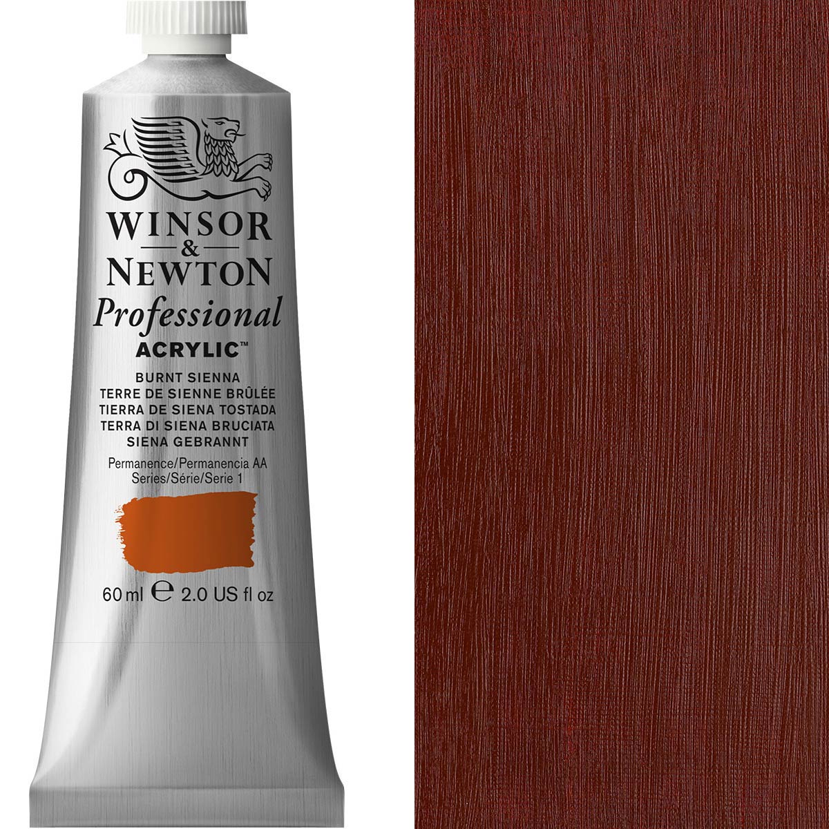 Winsor & Newton Professional Acrylic 60ml Burnt Sienna - Winsor & Newton at DRK Crafts