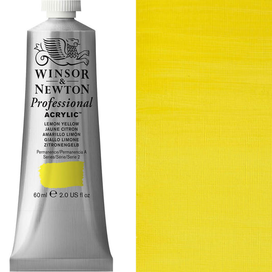 Winsor & Newton Professional Acrylic 60ml Lemon Yellow - Winsor & Newton at DRK Crafts