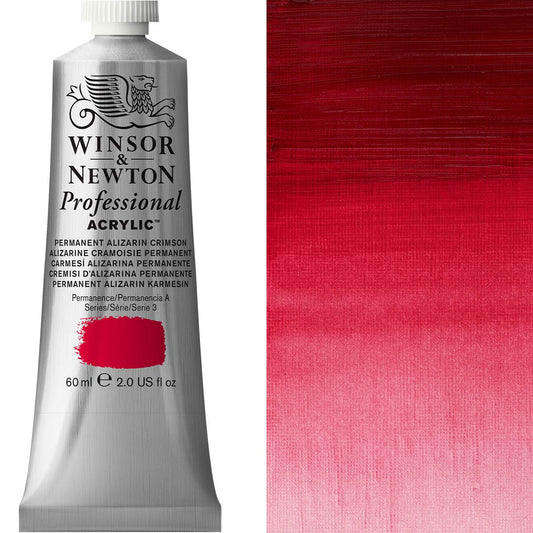 Winsor & Newton Professional Acrylic 60ml Permanent Alizarin Crimson - Winsor & Newton at DRK Crafts