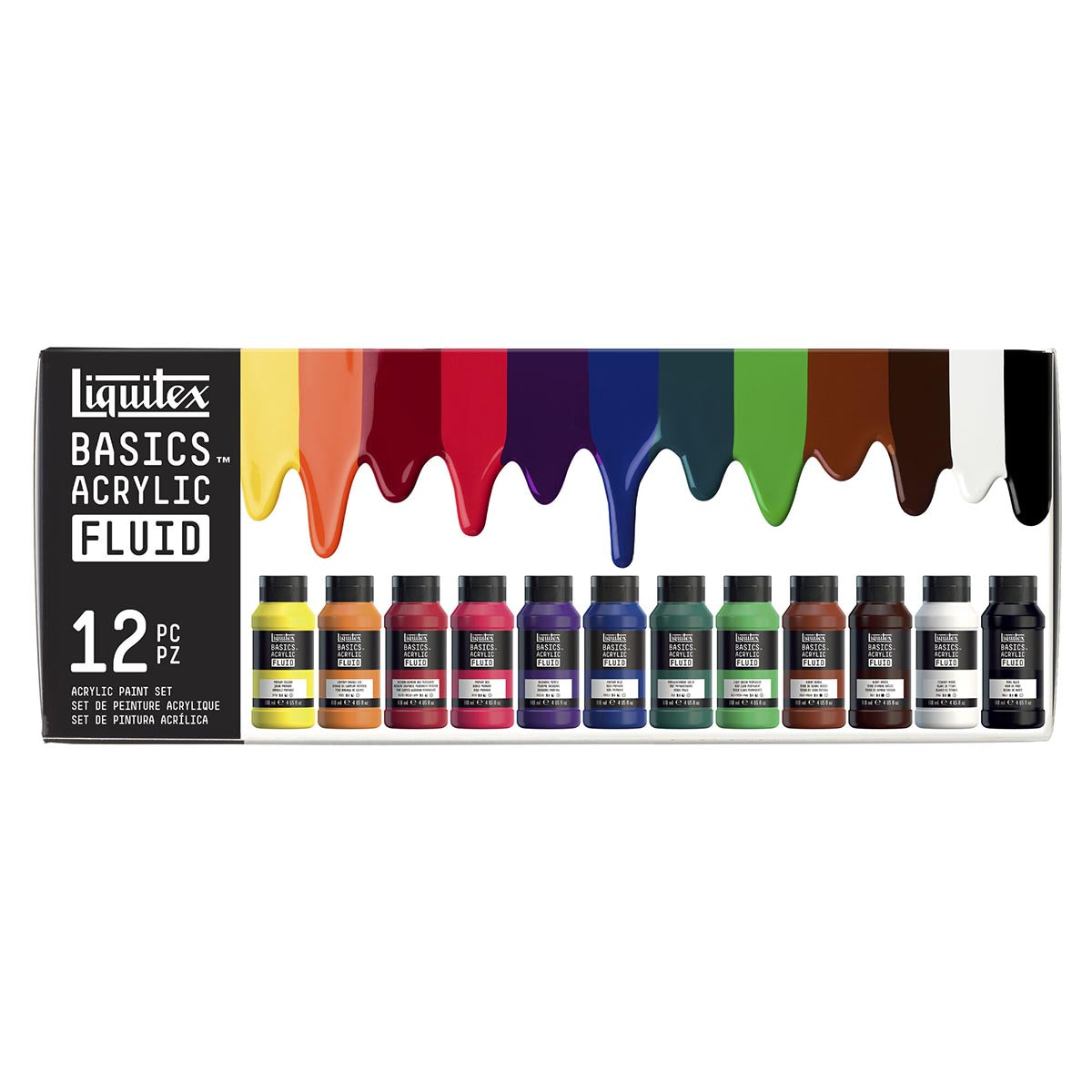 Liquitex Basics Acrylic Fluid Set 12 x 118ml Acrylic Paint