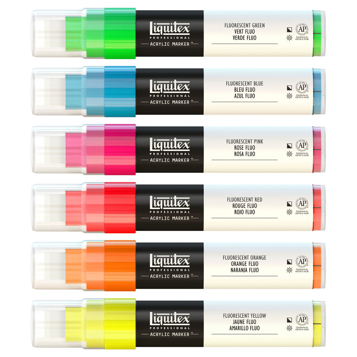 Liquitex Fluorescent Wide Nib Marker Set