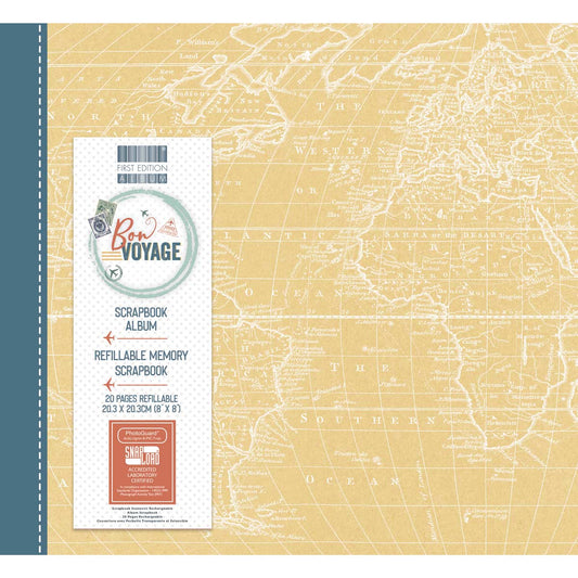 First Edition First Edition 8x8 earth maps Album - Bon Voyage