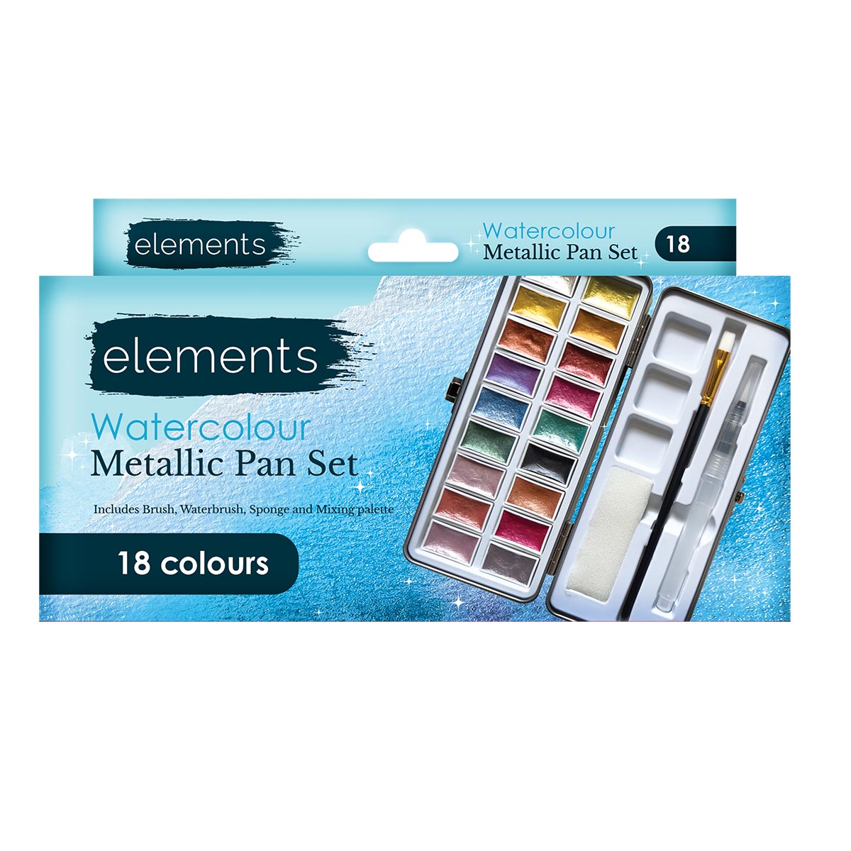 Elements Metallic Watercolour 18 Pan Set – Art & Craft Essential