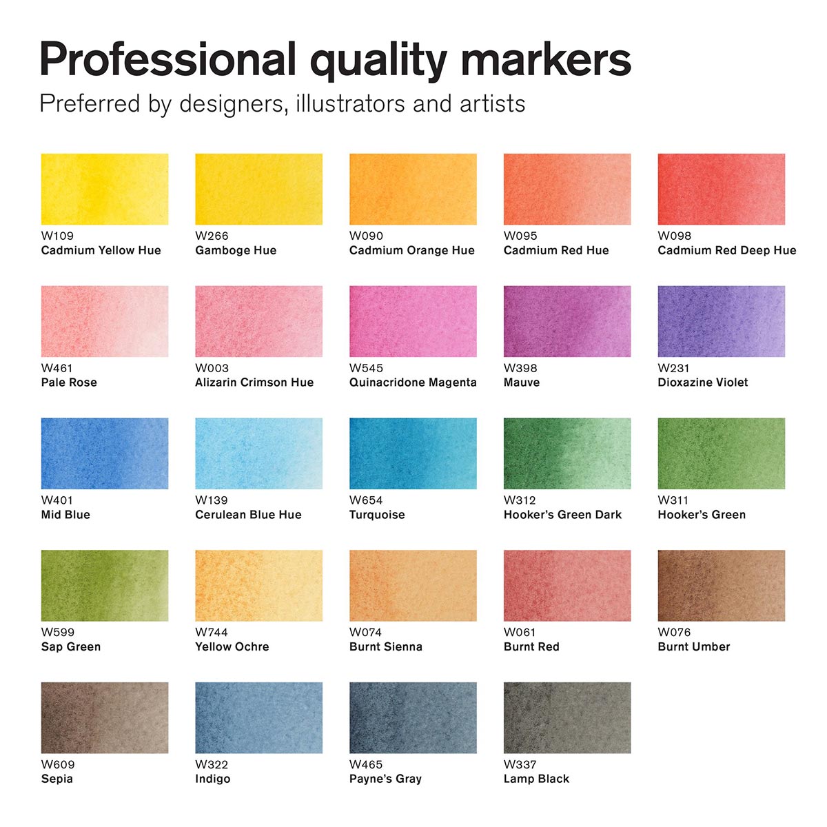Winsor & Newton Promarker Watercolour - Wallet of 24 - Winsor & Newton at DRK Crafts