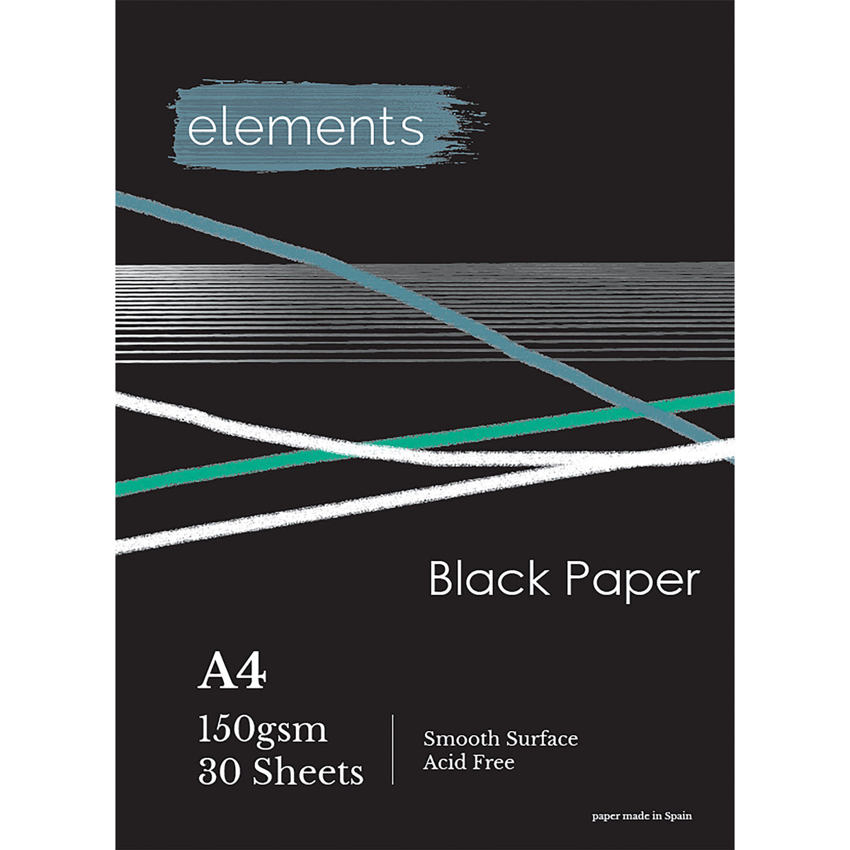 Elements Gummed Black Paper 150gsm - A4 – High Quality Art Paper