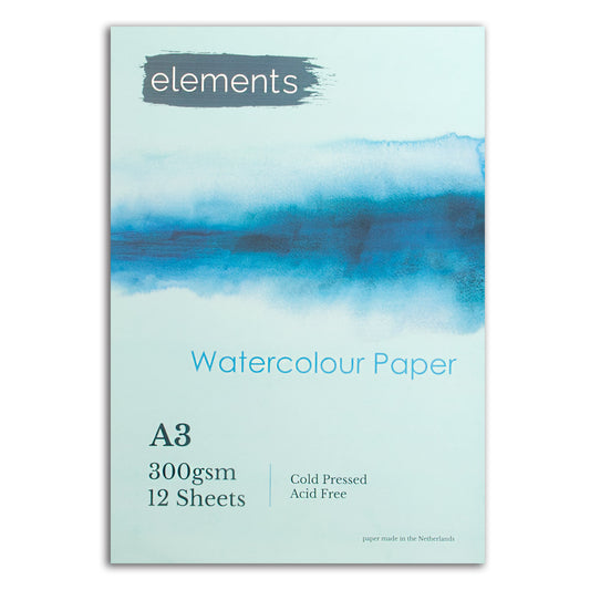 Elements Watercolour Painting Pad 12s 300gsm - A3 – High Quality Art Paper