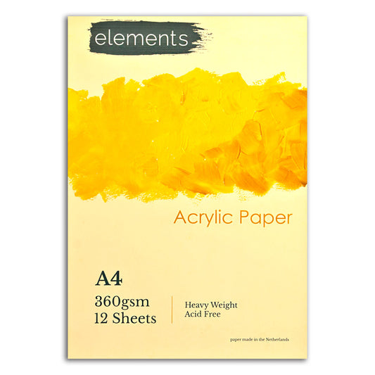 Elements Acrylic Paper Pad 12s 360gsm - A4 – High Quality Art Paper