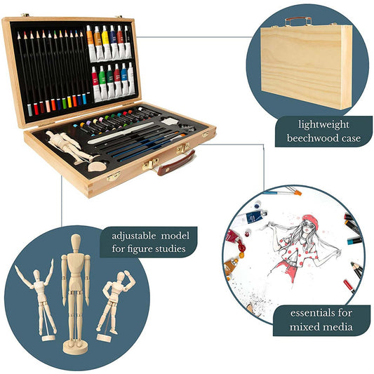 Elements Mixed Media Wooden Box set - 46 pieces in wooden box – Art & Craft Essential