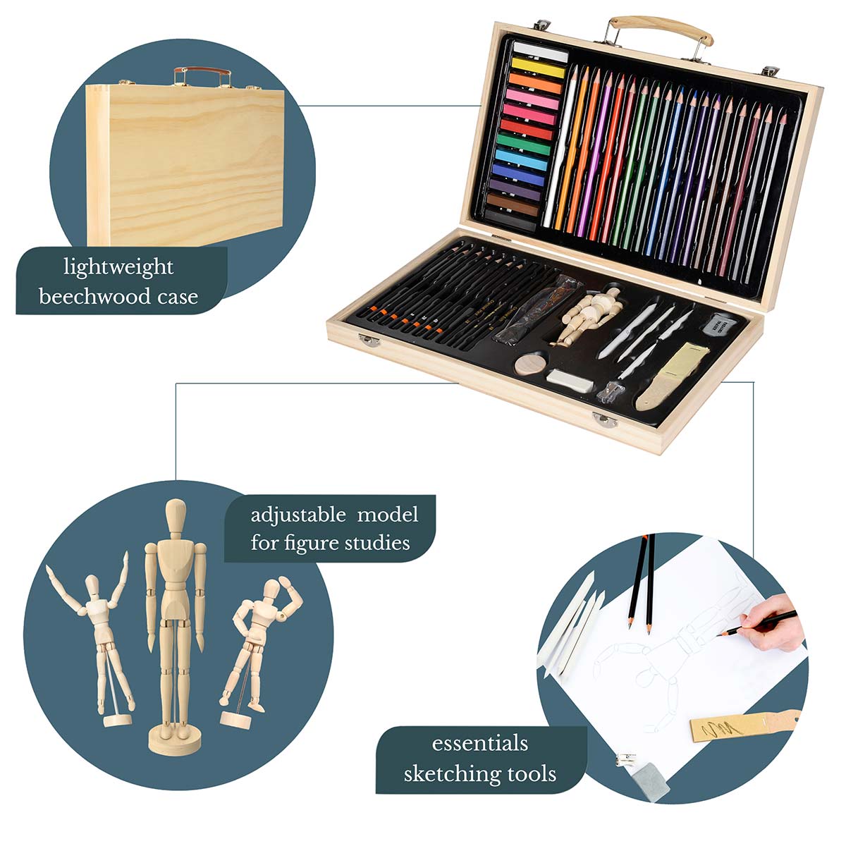 Elements Wooden box sketching Set – Art & Craft Essential