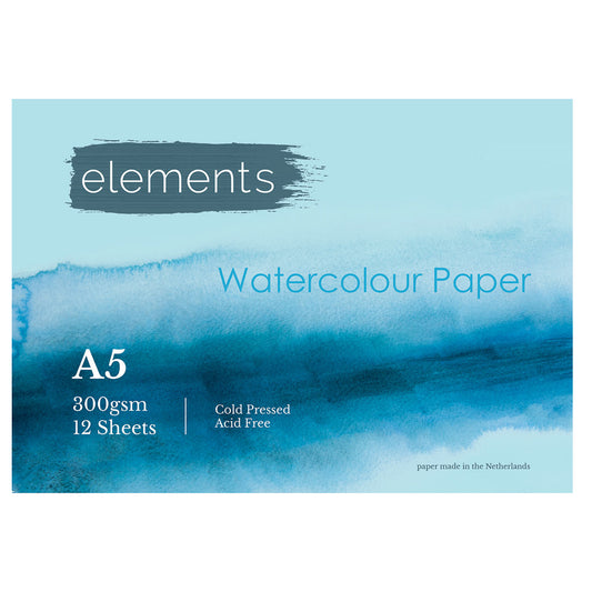 Elements Watercolour Painting Pad 12s 300gsm - A5 – High Quality Art Paper