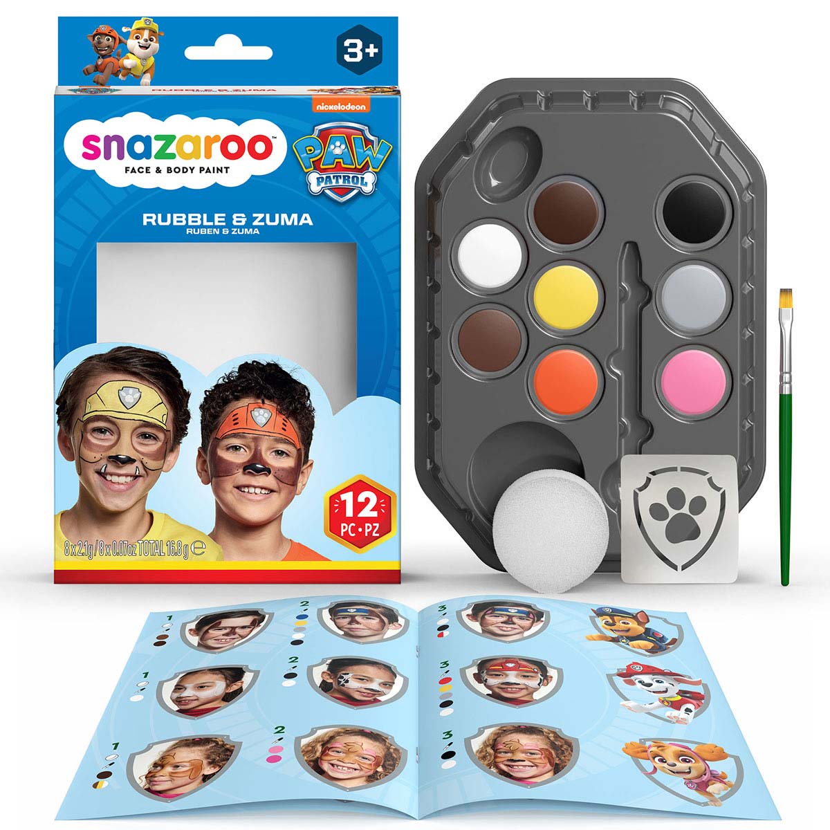 Snazaroo Face Paint SNZ Paw Patrol Hang Pk Rubble and Zuma
