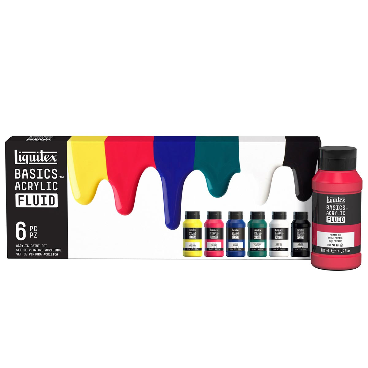 Liquitex Basics Acrylic Fluid Set 6 x 118ml Acrylic Paint
