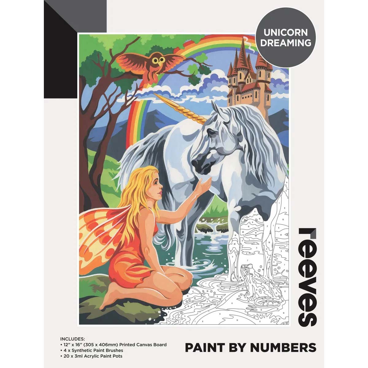 Reeves Paint by Numbers 12x16 inch - Unicorn Dreaming