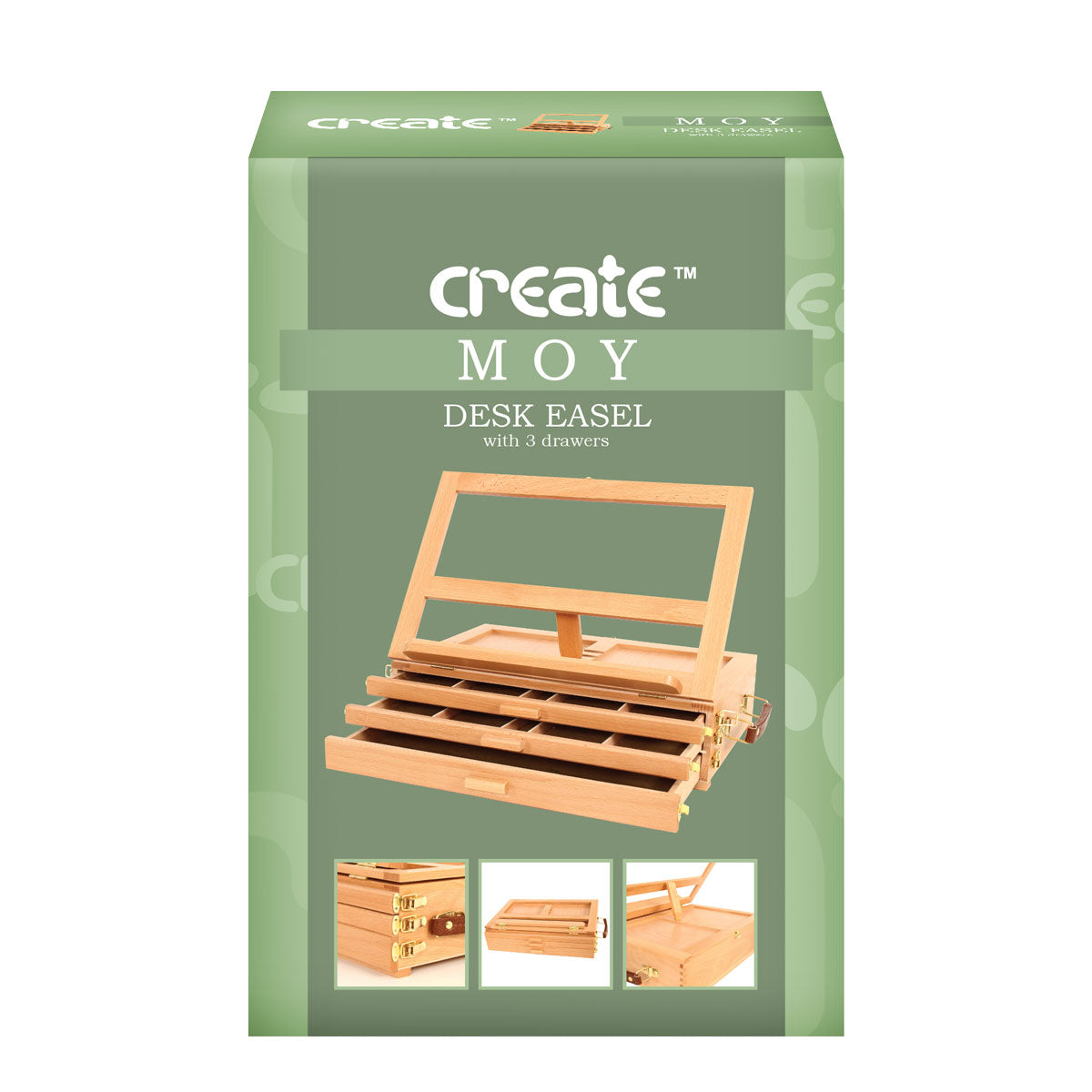 Create Moy 3 Drawer Desk Box Easel