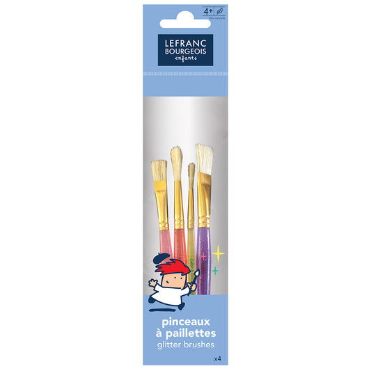 Lefranc Bourgeois Fun Brush - Glitter Pink 4 Pack