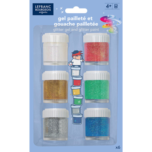Lefranc Bourgeois Glitter Gel 6 x 22ml