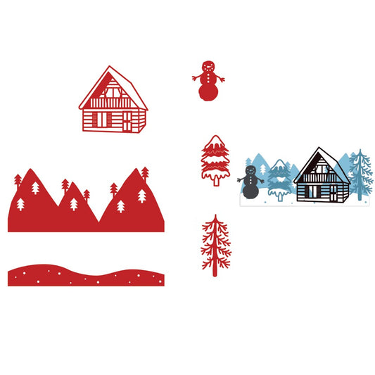 First Edition Christmas Build A Scene Log Cab Cutting Die for Card Making