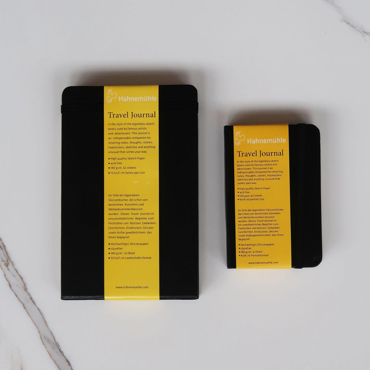 Hahnemuhle Travel Journals - 124 Pages Portrait – 9 x 14cm – 62 Sheets – 140gsm
