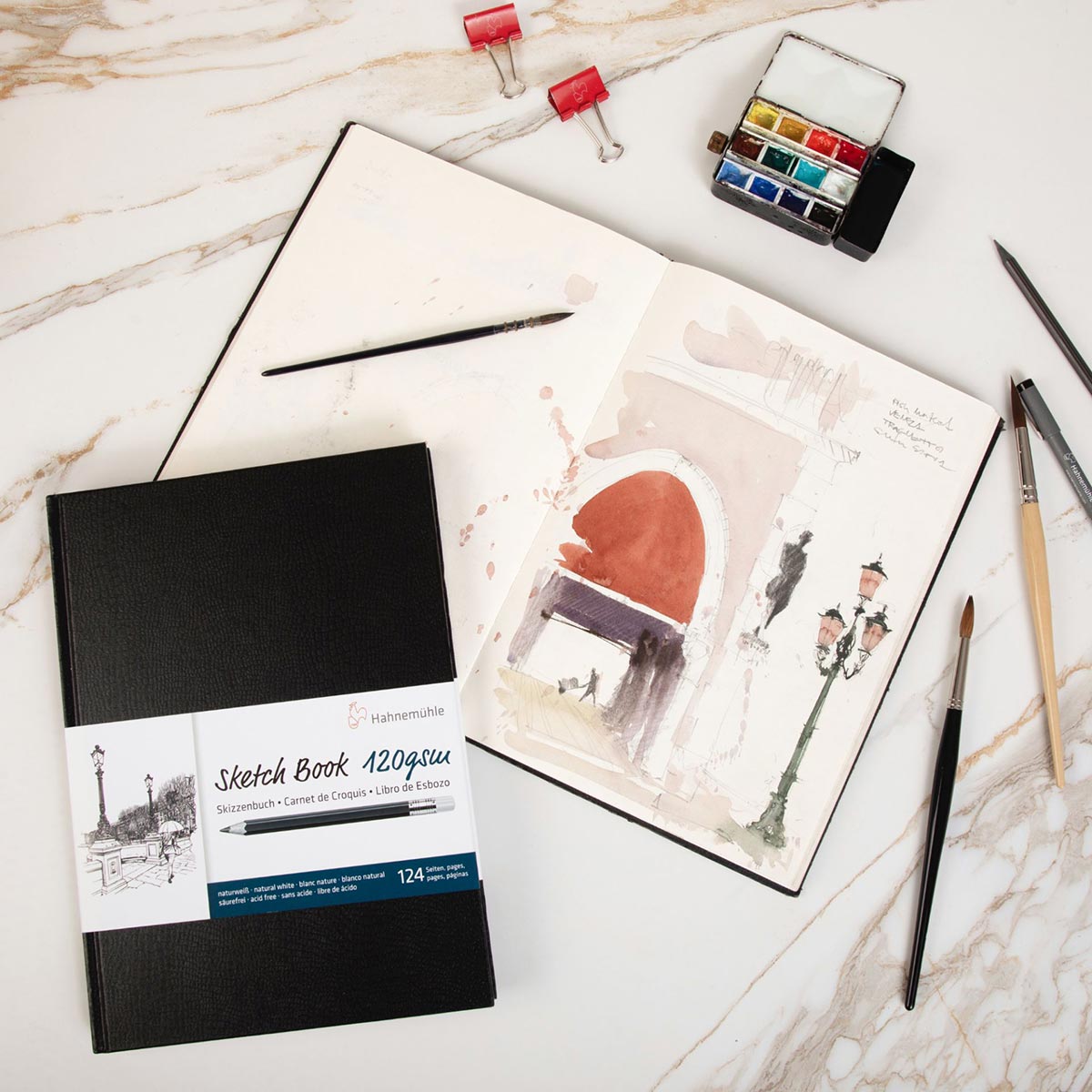 Hahnemuhle Sketch Book - 124 Pages – A5 – 62 Sheets – 120gsm – Black