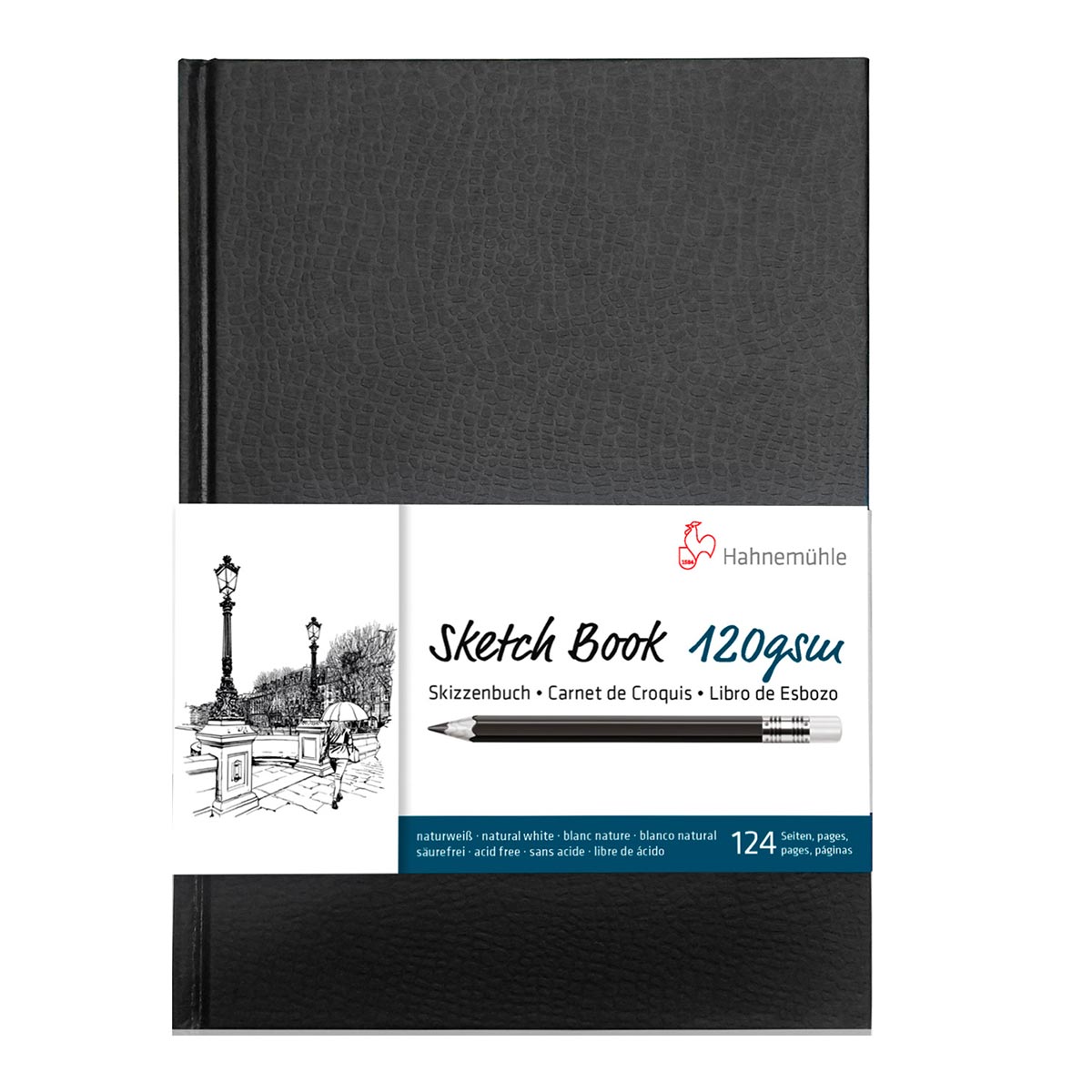 Hahnemuhle Sketch Book - 124 Pages – A5 – 62 Sheets – 120gsm – Black