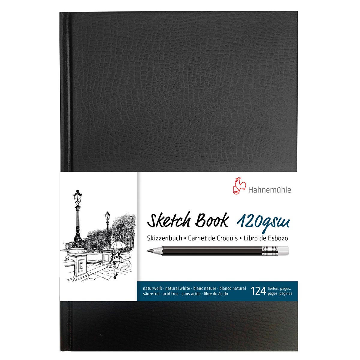 Hahnemuhle Sketch Book - 124 Pages – A4 – 62 Sheets – 120gsm – Black