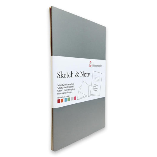 Hahnemuhle Sketch & Note /40 Pages - Grey / pink 2pk – A6 – 20 Sheets – 125gsm