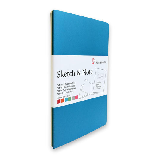 Hahnemuhle Sketch & Note /40 Pages – Blue / green 2pk – A6 – 20 Sheets – 125gsm