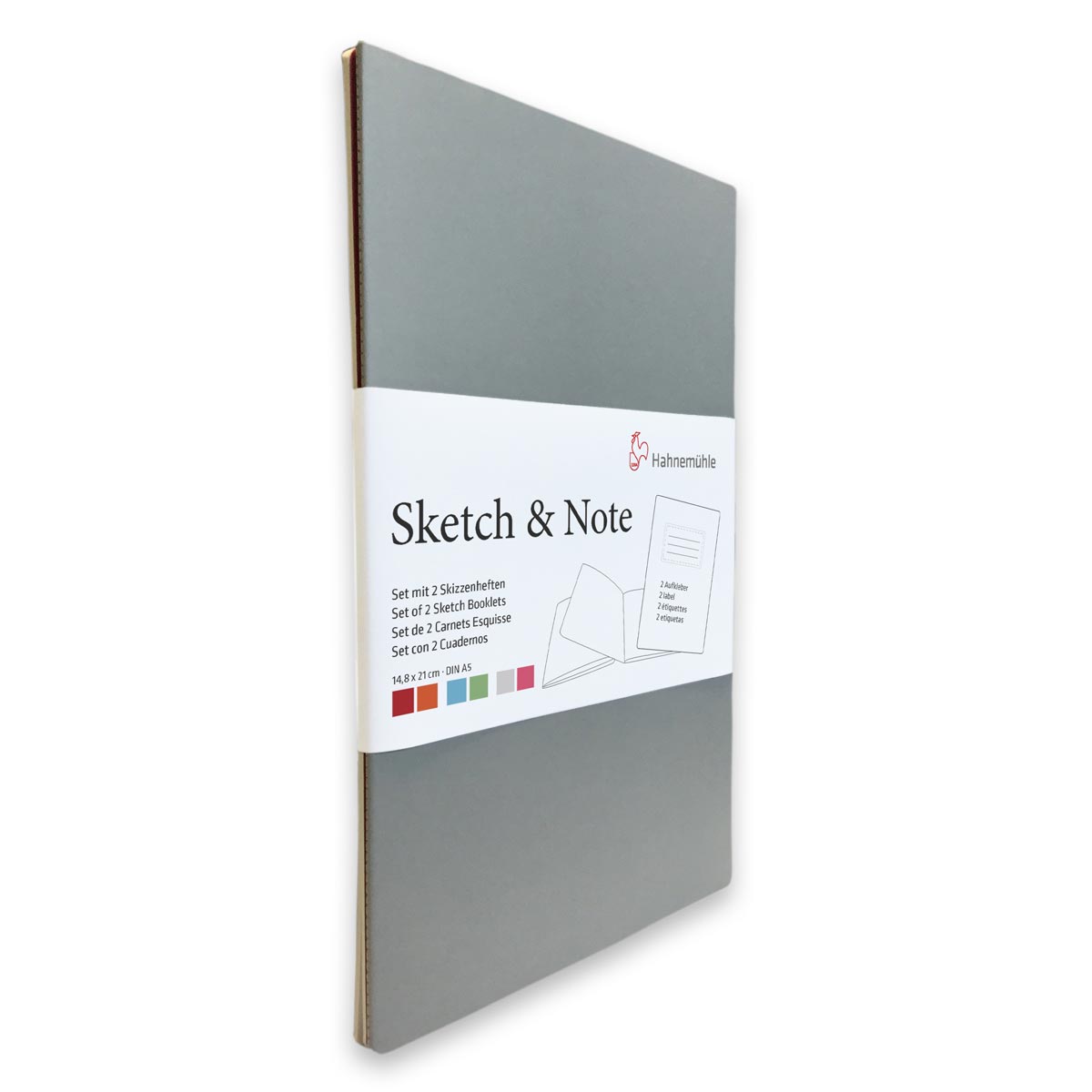 Hahnemuhle Sketch & Note /40 Pages - Grey / pink 2pk – A5 – 20 Sheets – 125gsm