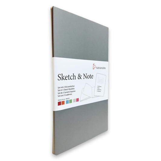 Hahnemuhle Sketch & Note /40 Pages - Grey / pink 2pk – A5 – 20 Sheets – 125gsm