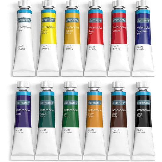Elements Watercolour Tubes Paint Set 12 – Art & Craft Essential