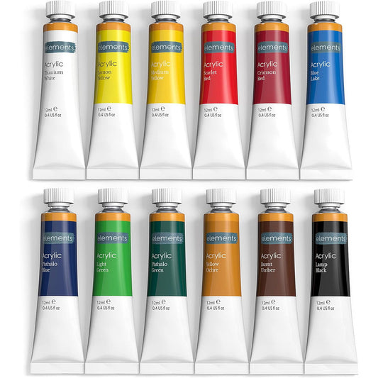 Elements Acrylic Tubes Paint Set 12 – Art & Craft Essential