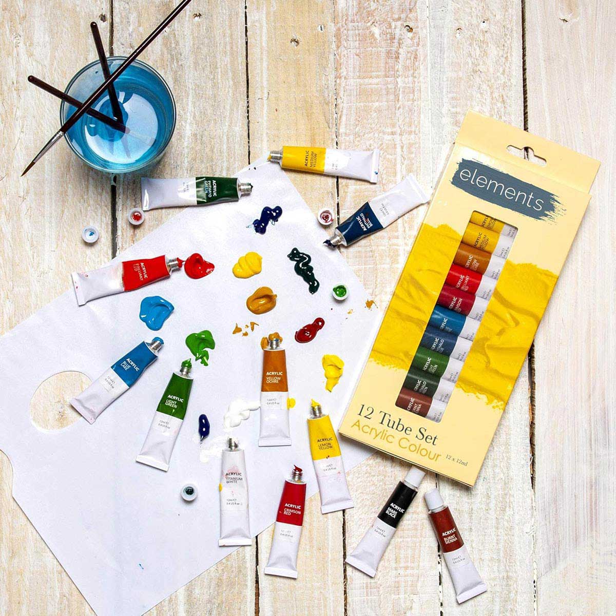 Elements Acrylic Tubes Paint Set 12 – Art & Craft Essential