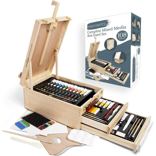 Elements Complete Mixed Media Box Easel Set – Professional Artist Easel
