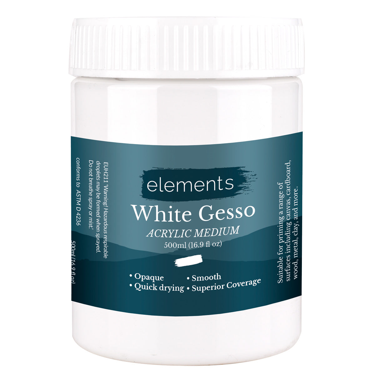 Elements White Gesso 500ml – Art & Craft Essential