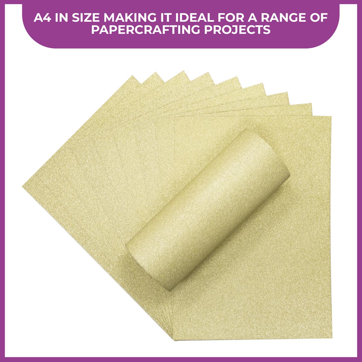 Crafter's Companion Glitter Card 10 Sheet Pack - Ivory