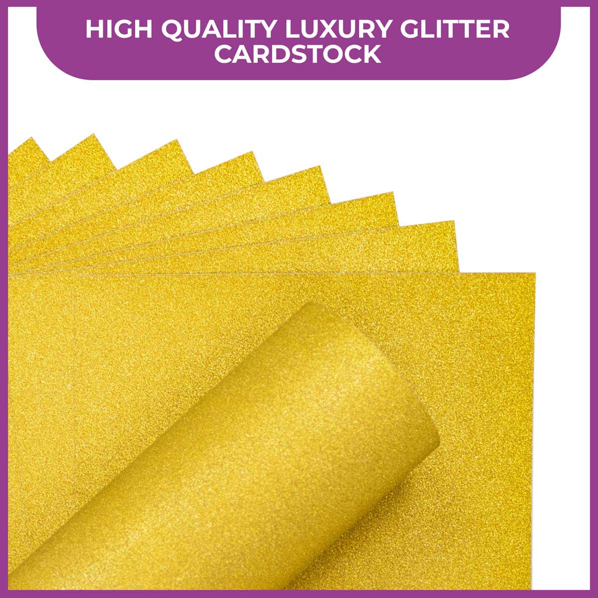 Crafter's Companion Glitter Card 10 Sheet Pack - Solar Gold