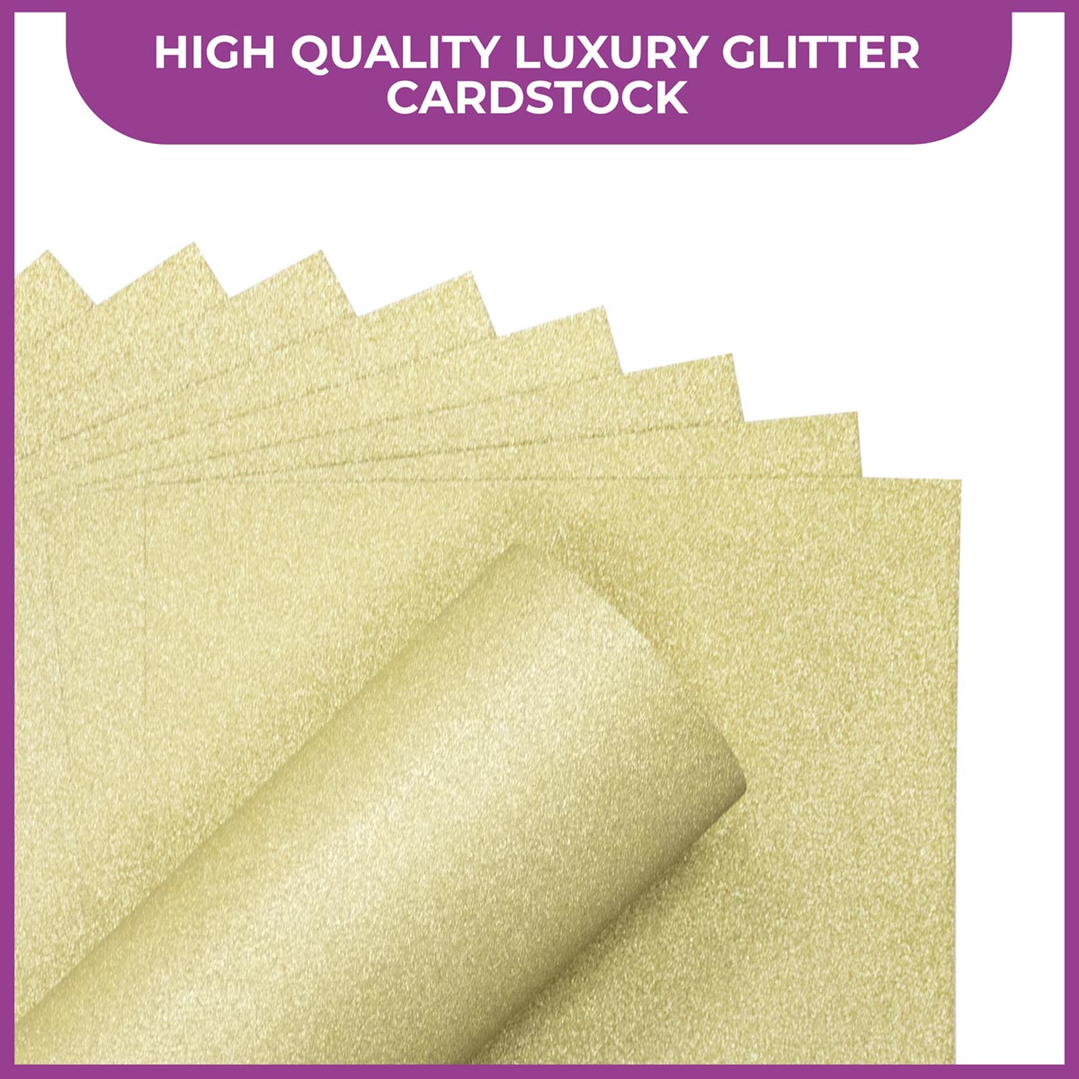 Crafter's Companion Glitter Card 10 Sheet Pack - Ivory