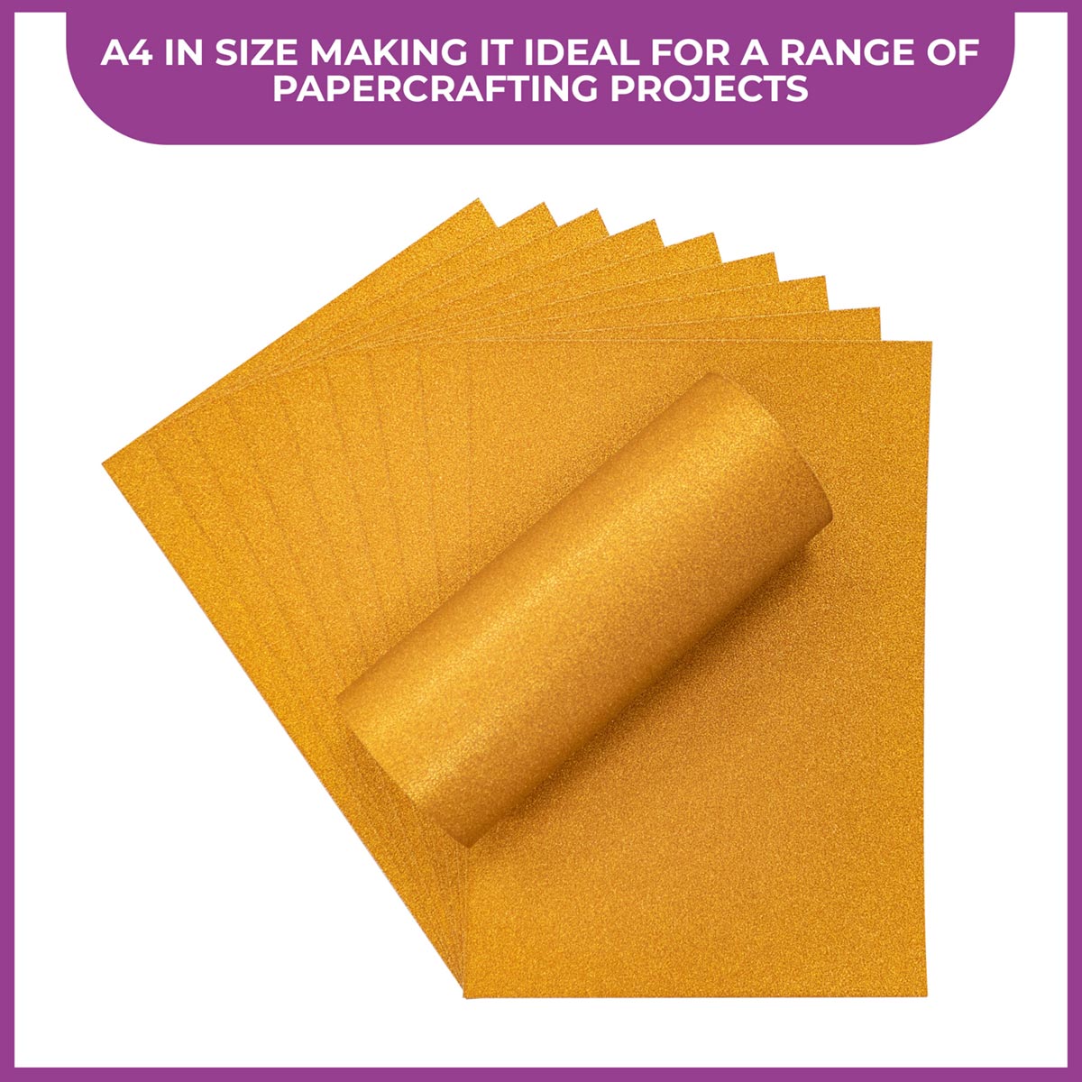 Crafter's Companion Glitter Card 10 Sheet Pack - Copper