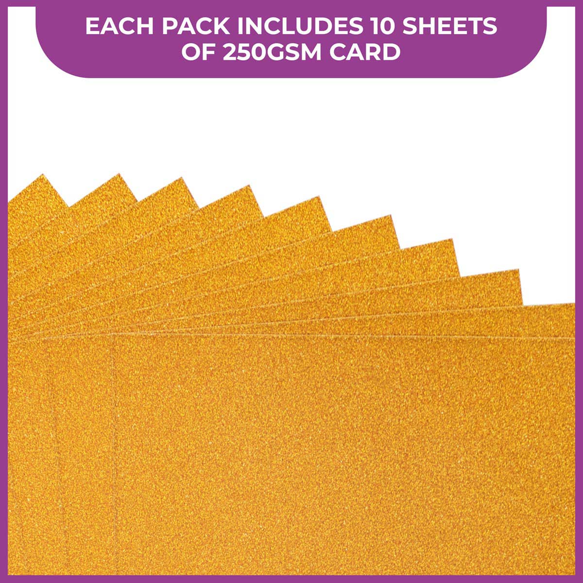 Crafter's Companion Glitter Card 10 Sheet Pack - Copper