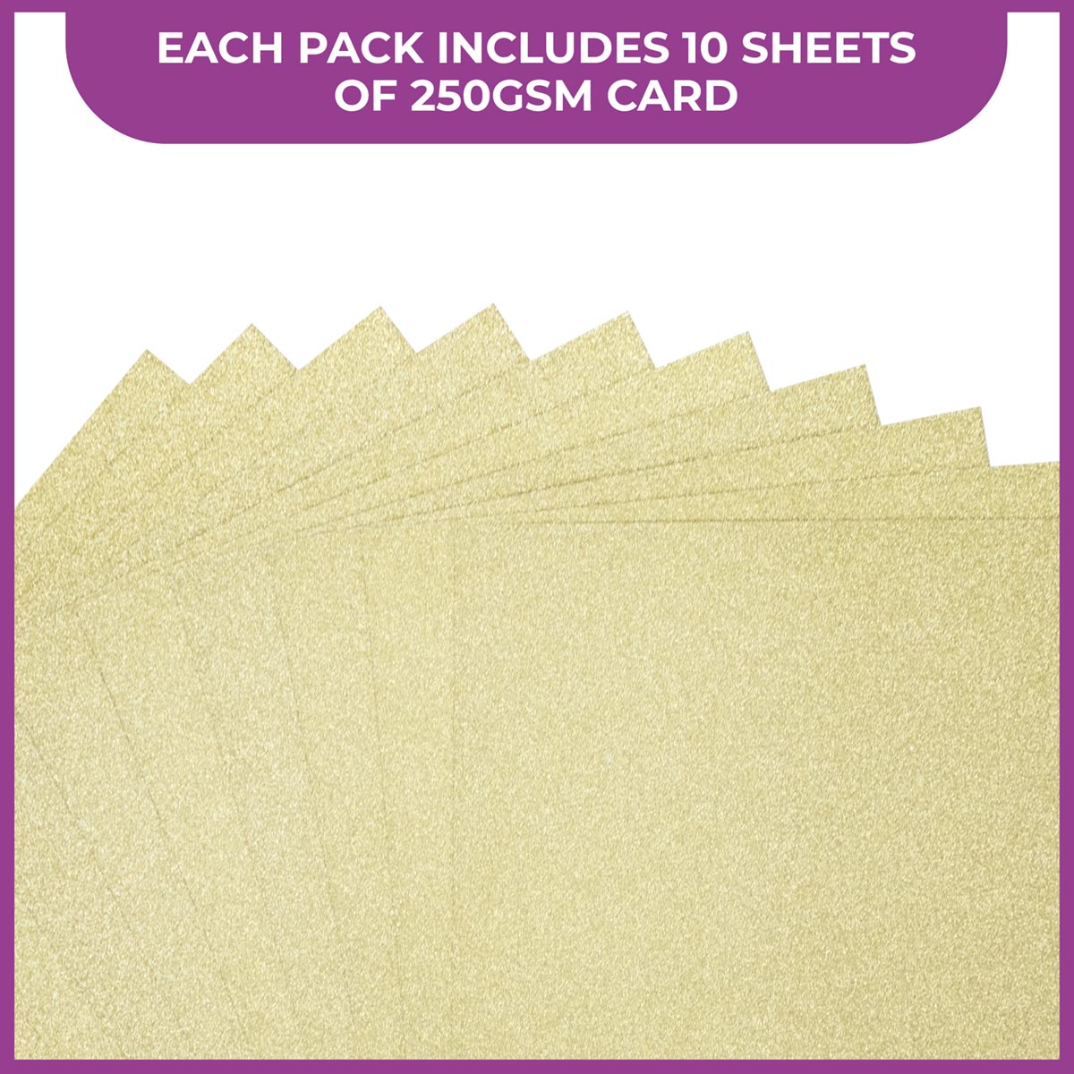 Crafter's Companion Glitter Card 10 Sheet Pack - Ivory