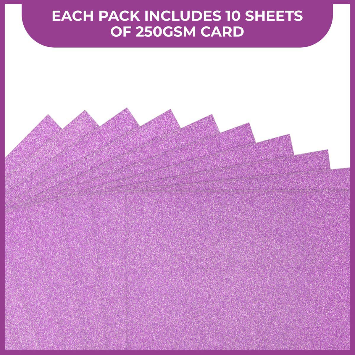 Crafter's Companion Glitter Card 10 Sheet Pack - Lilac