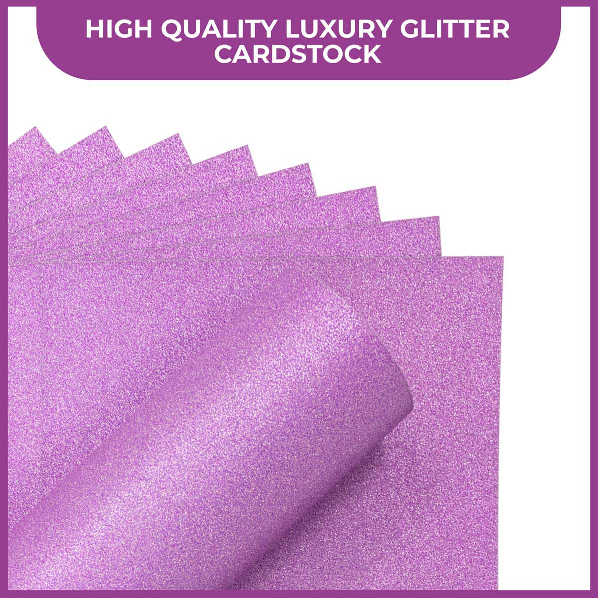 Crafter's Companion Glitter Card 10 Sheet Pack - Lilac