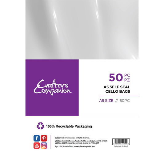 Crafter's Companion - Self Seal Cello Bags - A5 50pc