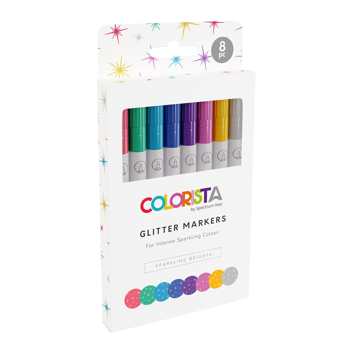 Crafter's Companion Colorista - Glitter Marker - Sparkling Brights 8pc